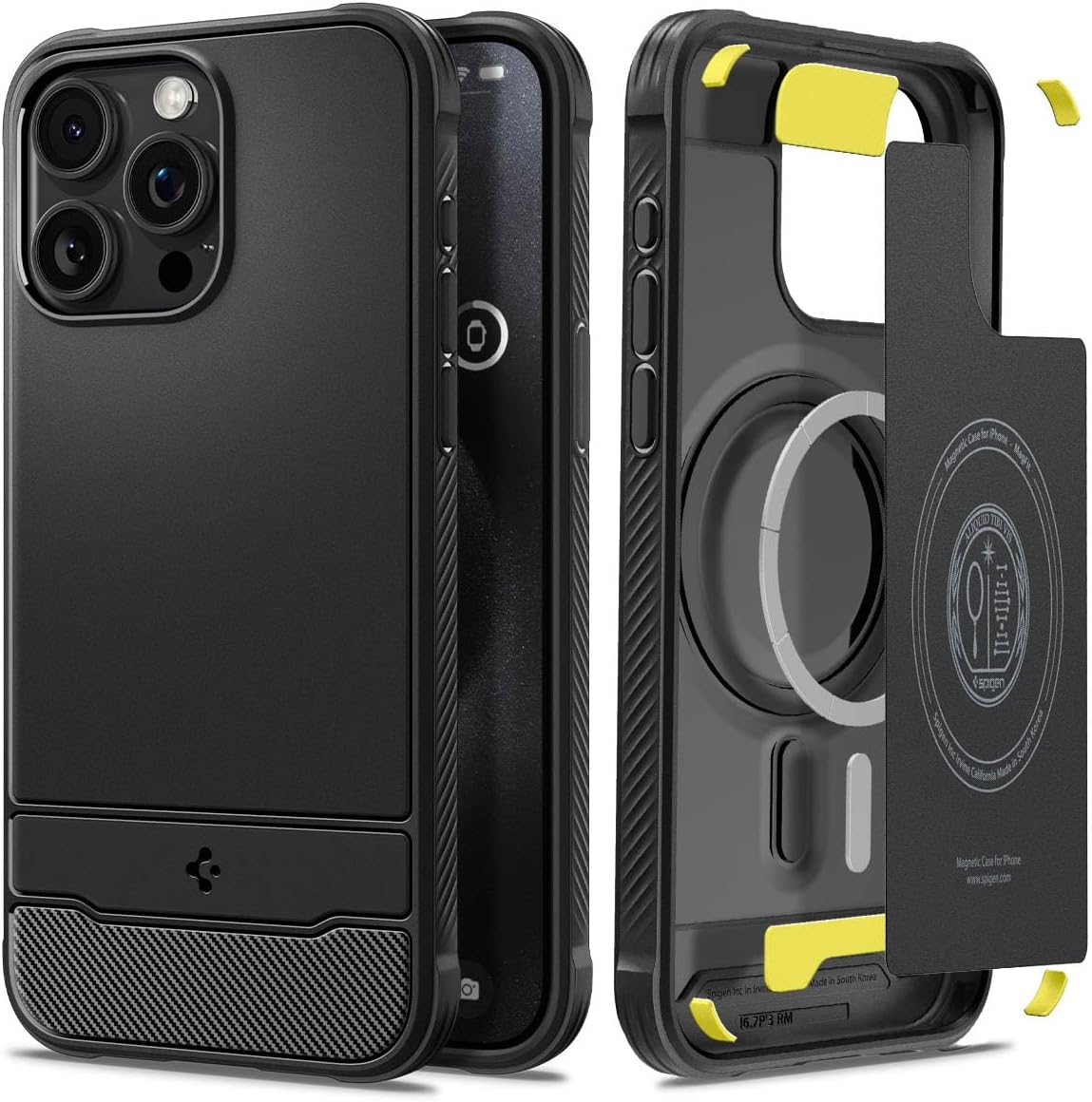 Spigen MagFit – Funda magnética resistente diseñada para iPhone 15 Pro Max, tecnología de protección extrema compatible con MagSafe (2023), color