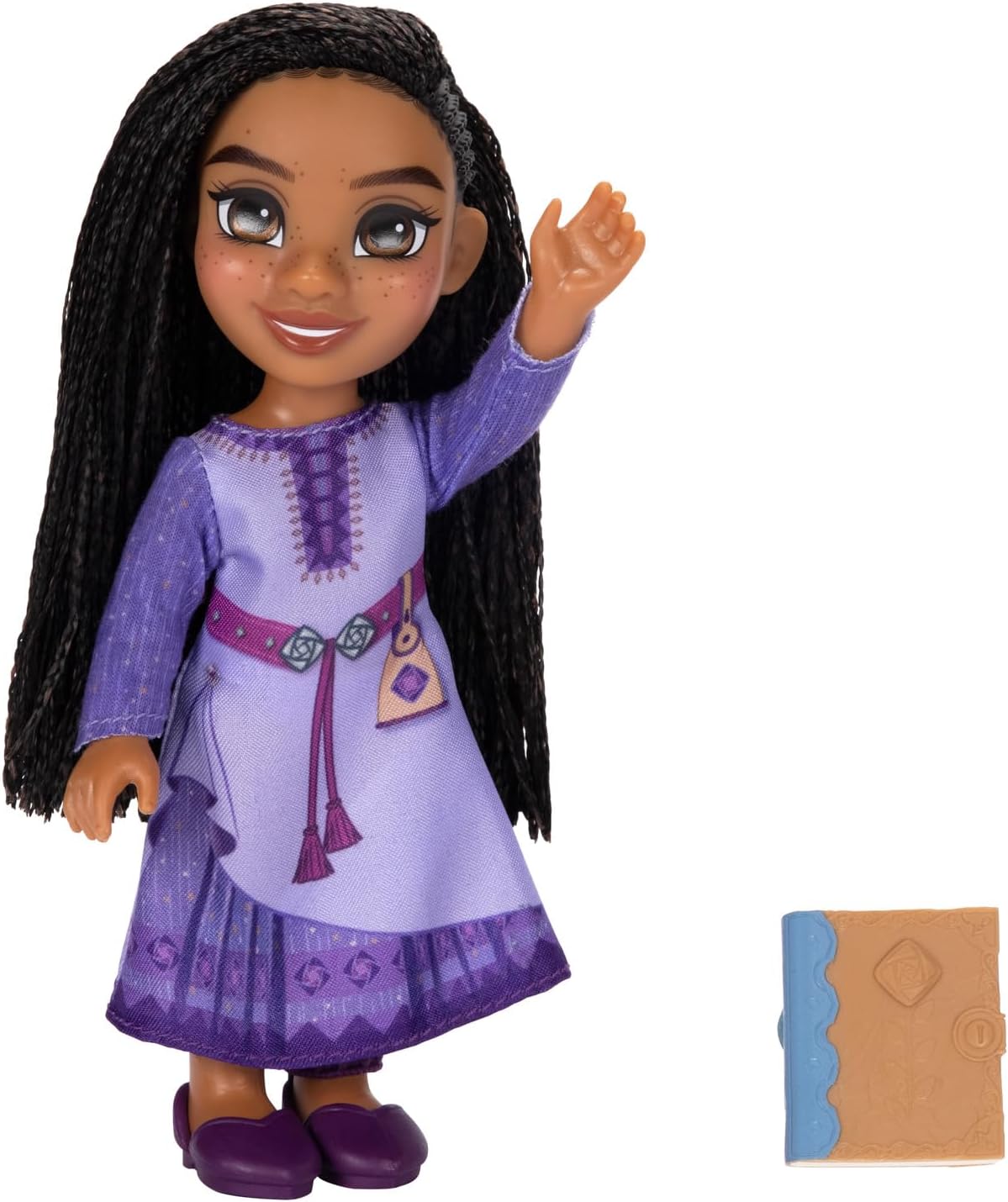 Disney Wish Asha – Muñeca pequeña de 6 pulgadas de alto, tamaño de bolsillo con auténticas modas de películas