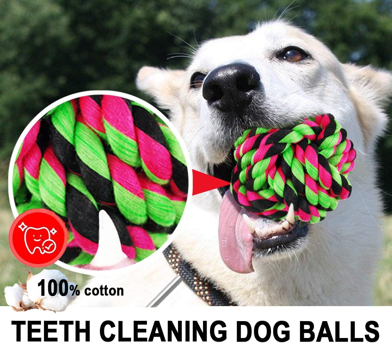 Juguetes masticables para perros grandes para masticadores agresivos, paquete de 6 bolas de perro casi indestructibles para perros grandes, juguete