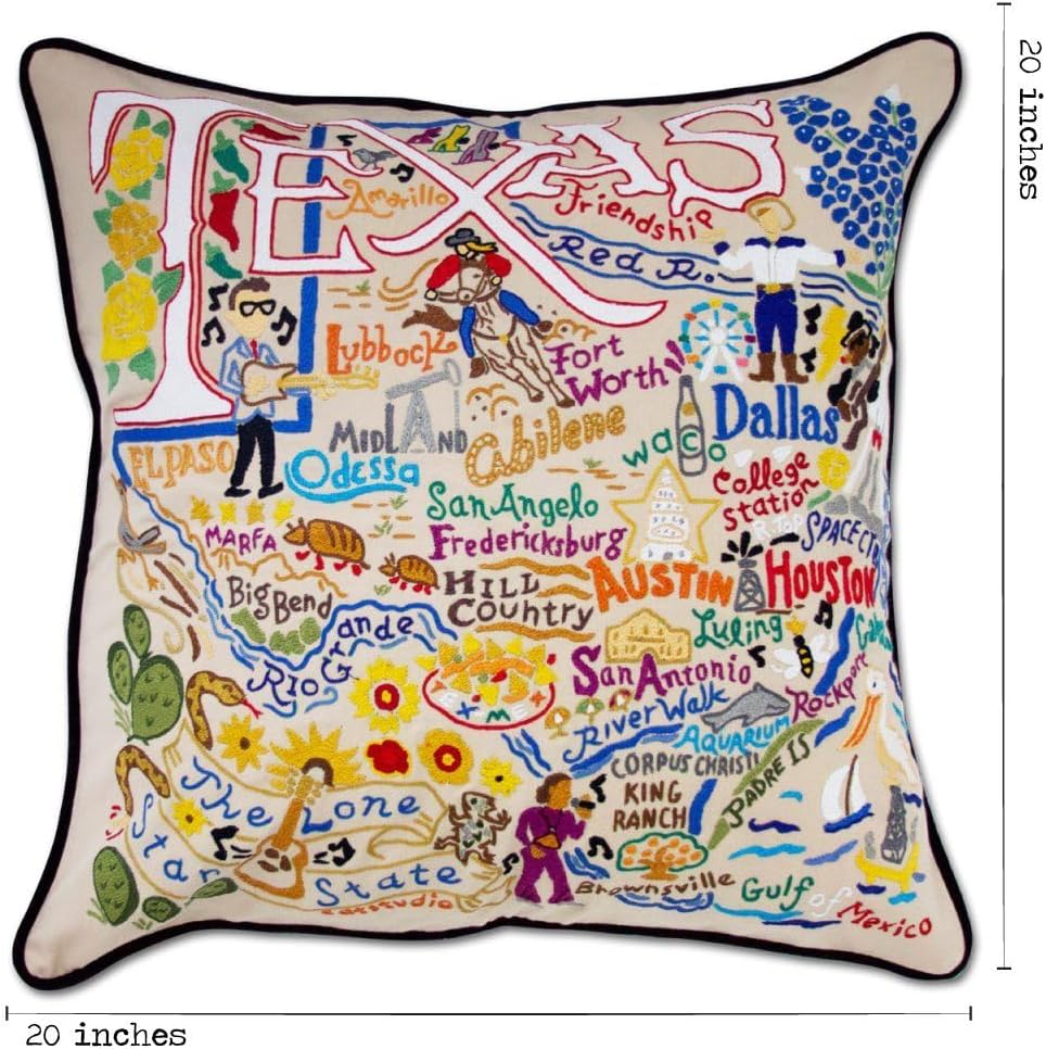 Catstudio Almohada decorativa bordada de Texas