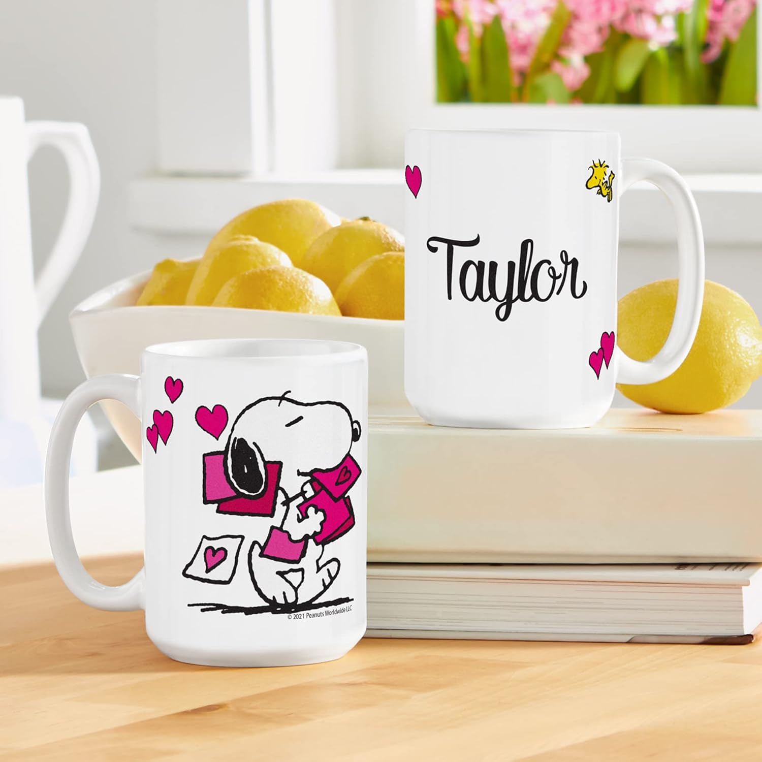 Let’s Make Memories Taza oficial de Peanuts personalizada Love From Snoopy – Love