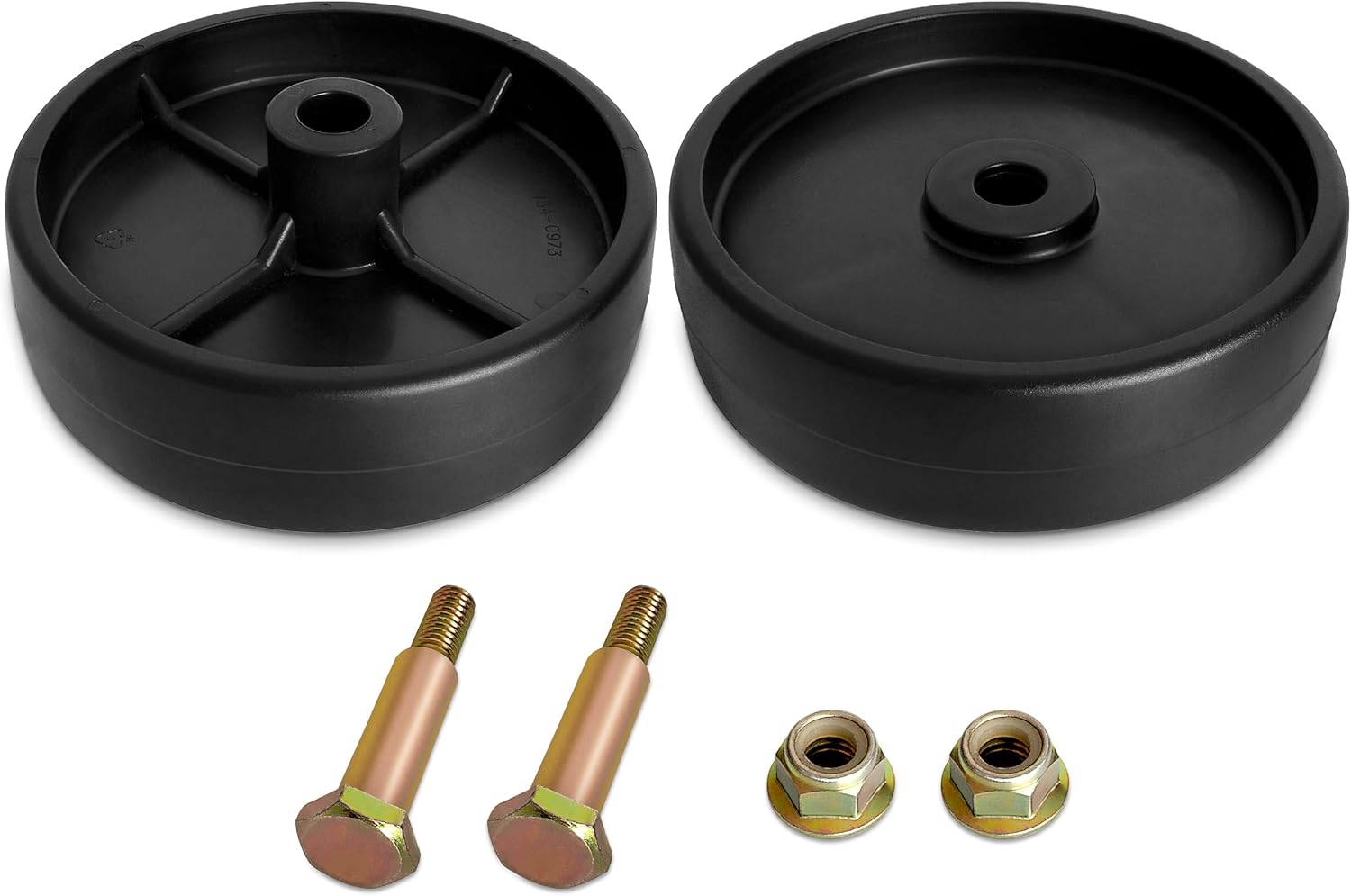 Fourtry 734-0973 – Rueda de cubierta compatible con cortacésped Cub Cad et Riding Mower, paquete de 2 ruedas enrollables de cubierta trasera