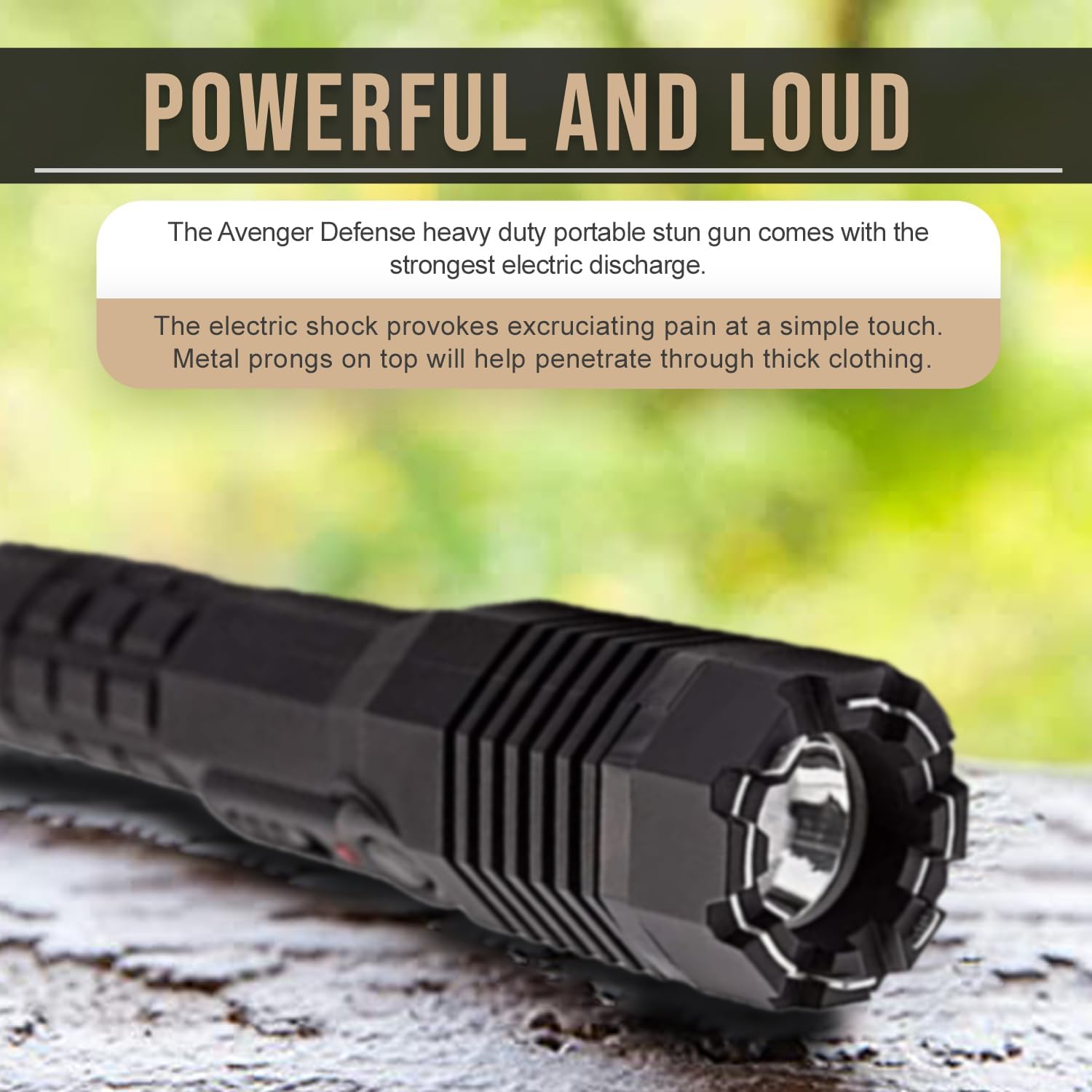 Avenger Defense Antorcha de pistola paralizante rosa para mujer, dispositivo de protección recargable (Choclate negro)