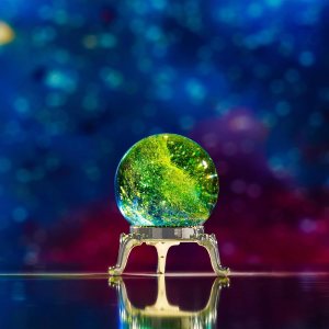 Bola de cristal verde de 1.575 pulgadas con soporte de cristal curativo para decoración del día de San Valentín Bola de cristal verde de 1.575 pulgadas con soporte de cristal curativo para decoración del día de San Valentín