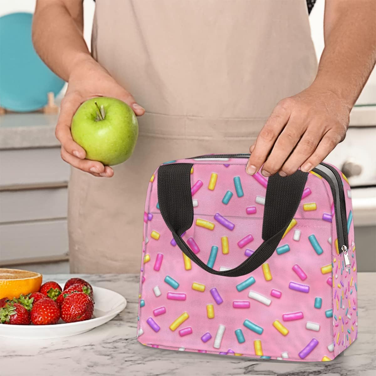 Bolsas de almuerzo para mujeres y hombres, lonchera con aislamiento de dulces, rosquillas, caramelos, reutilizable, bolsa de almuerzo para niñas,