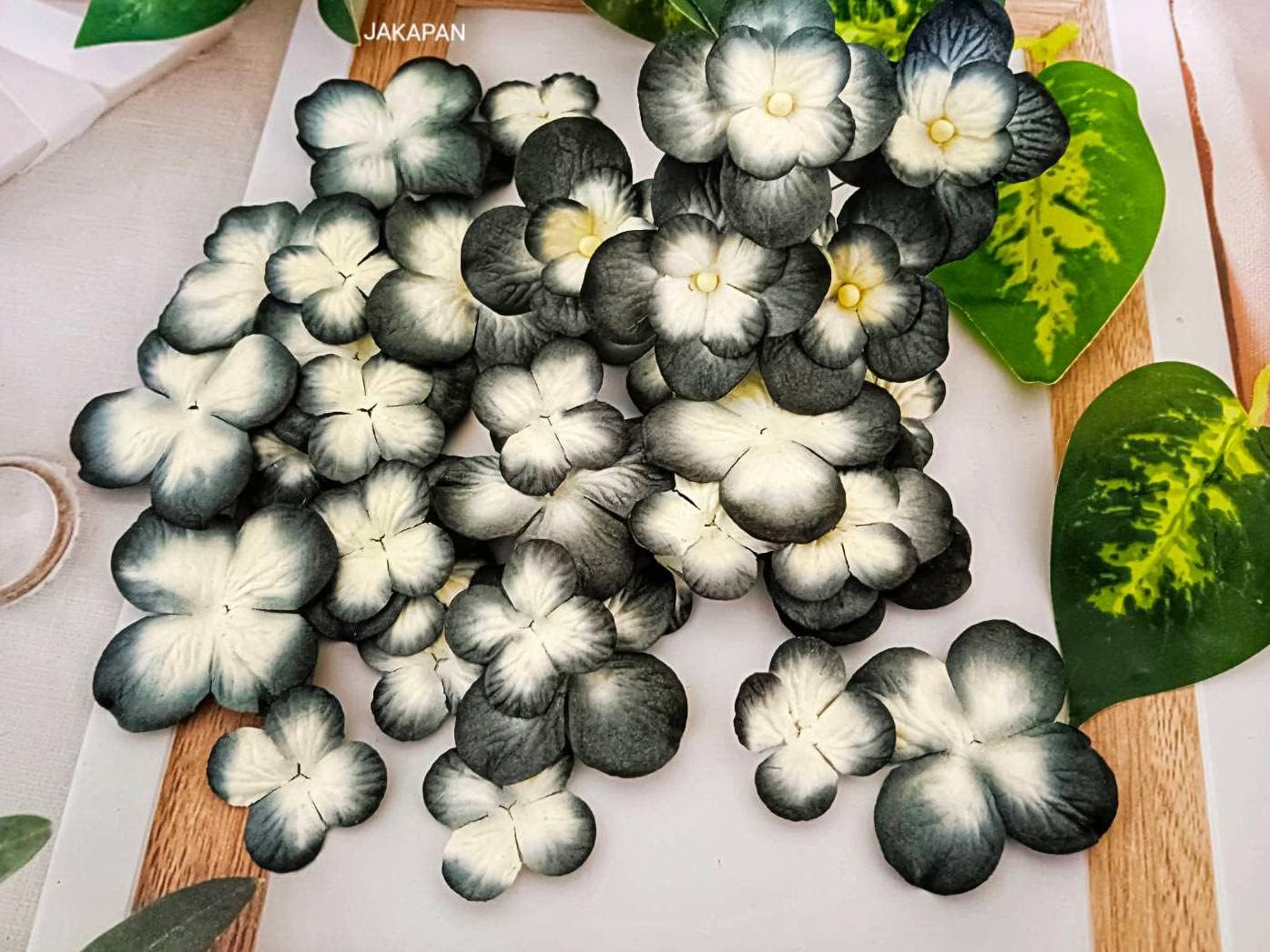 Pétalos de hortensias hechas a mano, flores de papel de morera, parche de flores de papel de morera, álbum de recortes, boda, bricolaje, suministros