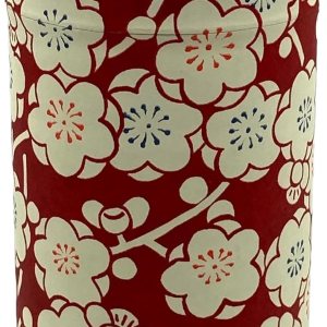 Bote de té japonés de lata, ciruela romance, doble tapapapel washi japonés YUZEN pegado7.05 oz capacidad de té, contenedor de almacenamiento de té Bote de té japonés de lata, ciruela romance, doble tapapapel washi japonés YUZEN pegado7.05 oz capacidad de té, contenedor de almacenamiento de té
