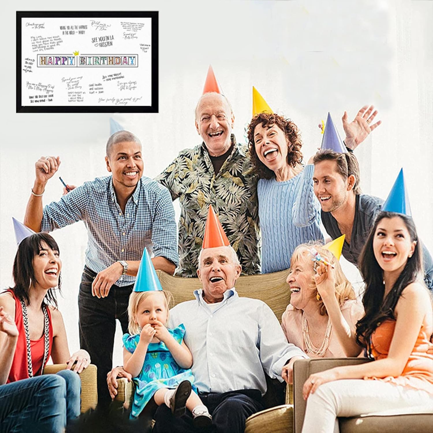 Decoraciones para fiesta de cumpleaños, suministros de tarjetas de firma o regalos creativos, libro de invitados o tarjeta alternativa de 11 x 17
