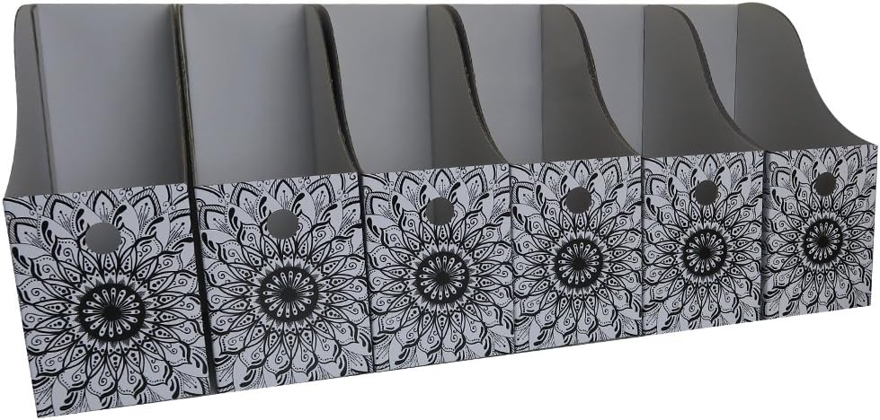 Evelots Organizador de archivos para revistas (paquete de 12) Mandala con etiquetas