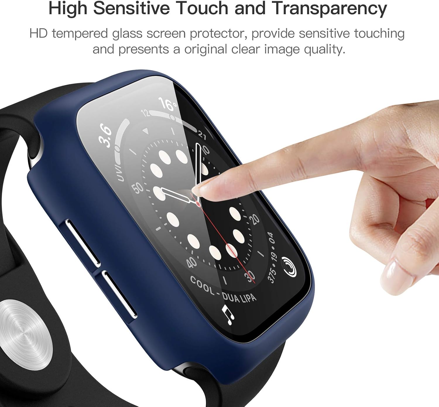 Haojavo Paquete de 12 fundas para Apple Watch Series 9 y Series 8 y 7 de 1.772 pulgadas con protector de pantalla de vidrio templado, funda