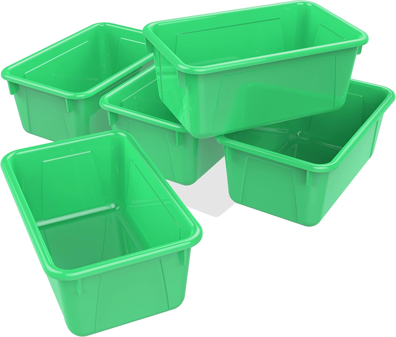 Storex – Cubos pequeños de almacenamiento, paquete de 5, de 12.2 x 7.8 x 5.1 pulgadas, color verde, (62417U05C)