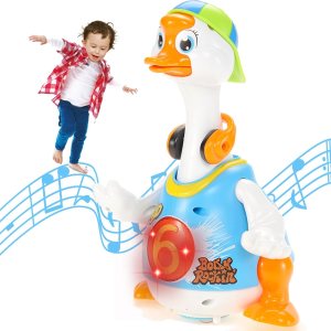 PowerTRC Ganso de hip hop para bailar, cantar y hablar musical para niños, luces intermitentes, juguete interactivo, amigo electrónico, azul PowerTRC Ganso de hip hop para bailar, cantar y hablar musical para niños, luces intermitentes, juguete interactivo, amigo electrónico, azul