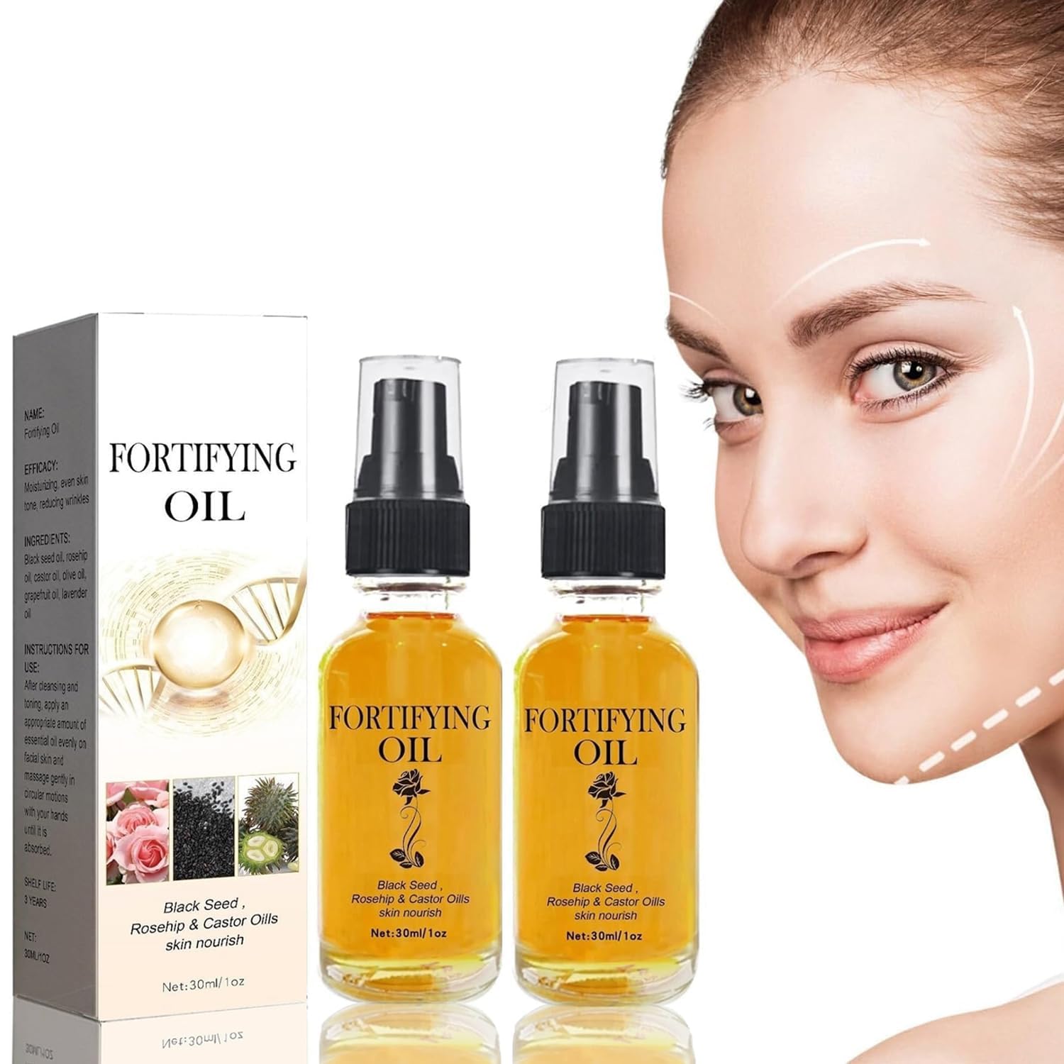 Aceite de rosa mosqueta Lalena, aceite de ricino de lilinas, aceite de semilla negra, aceite de rosa mosqueta, suero facial, aceite de ricino,