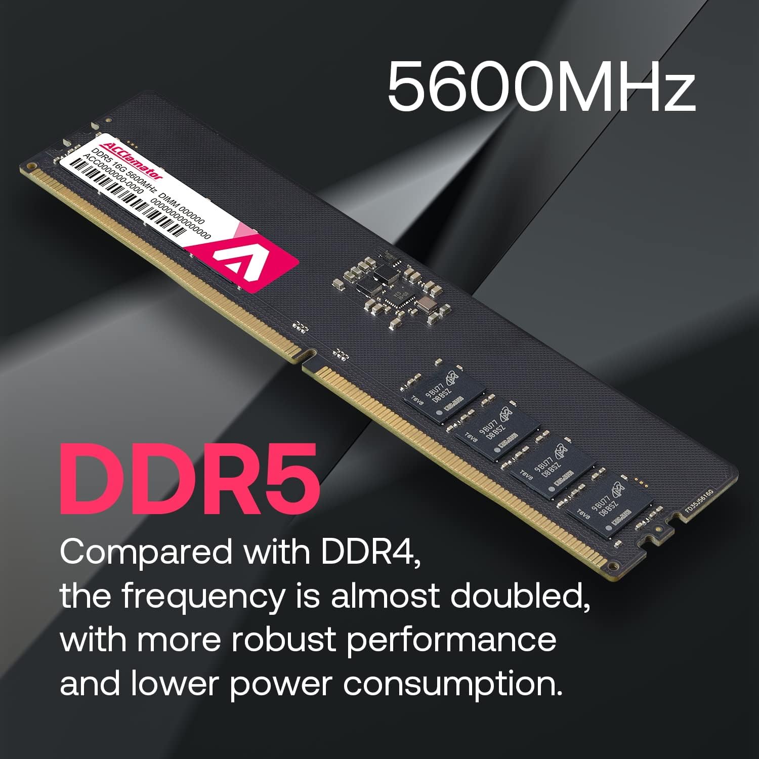 Memoria de computadora DDR5 de 16 GB 5600 MHz Ram (PC4-44800) de escritorio (DIMM) CL42 (5600MTs XMP3.0Expo) Acclamator