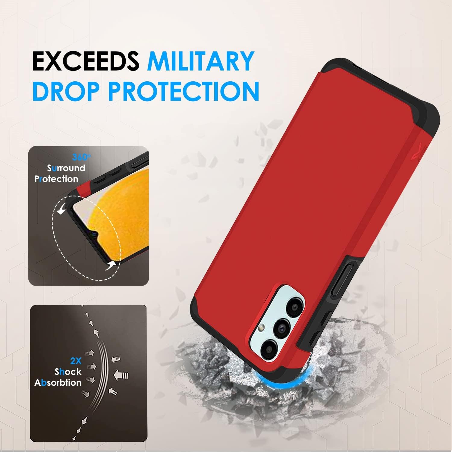 HRWireless Funda compatible con Samsung Galaxy A13 5G A04S (A047M), serie A04E (A042M) con diseño minimalista original de primera calidad para