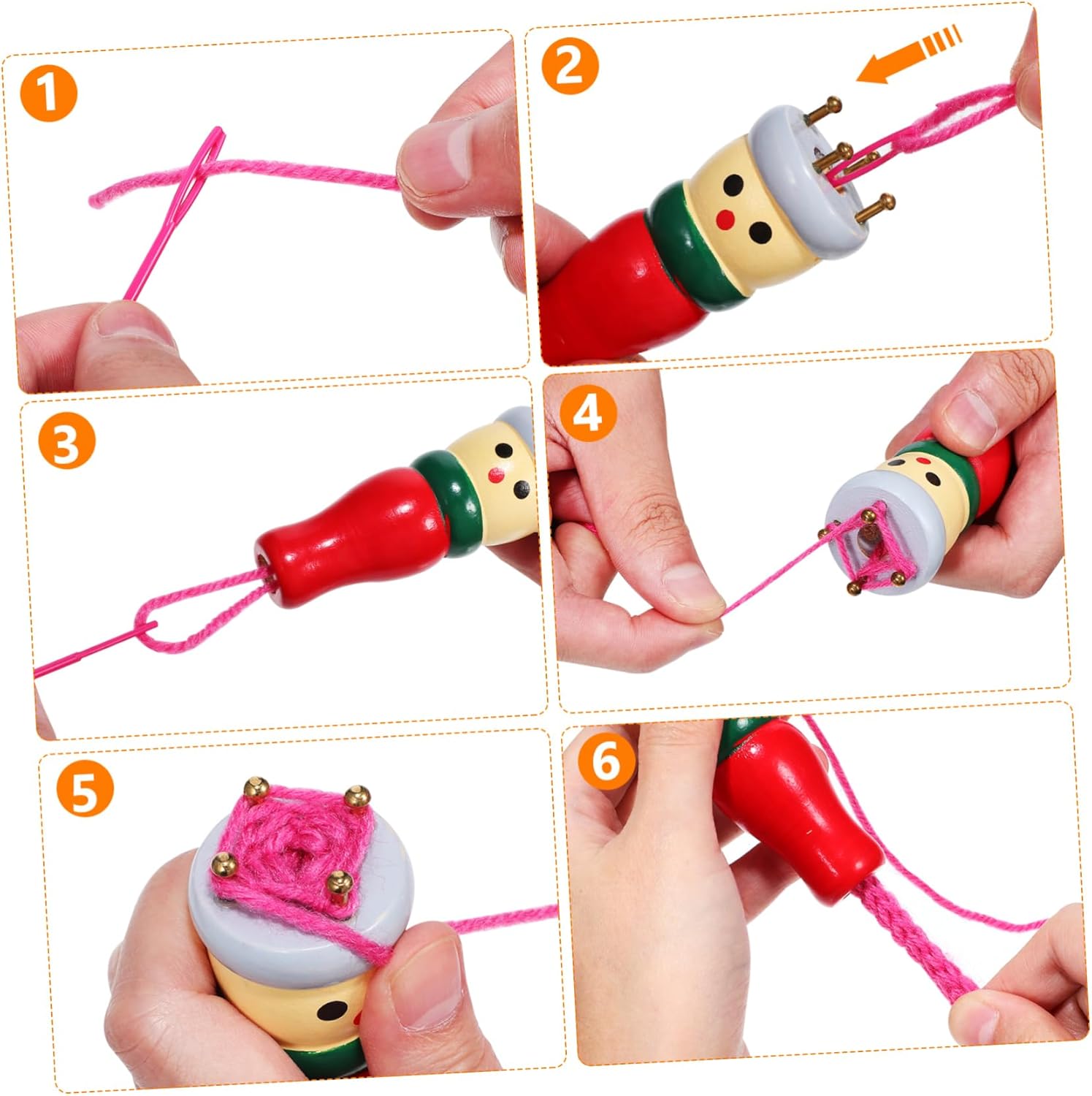 VILLCASE Juego de 4 piezas de muñecas de punto, herramientas para tejer, juguetes para tejer, telares de tejer, juguetes para hacer muñecas, kit de