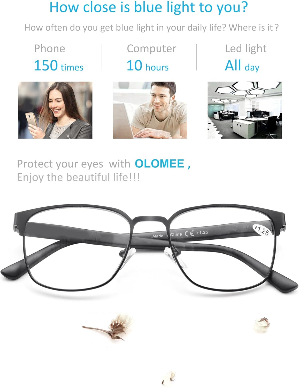 Reading Glasses for Women WSmall HeadPetite Face Blue Light Blocking Computer Readers Square Cheaters Glasses 4 Pack