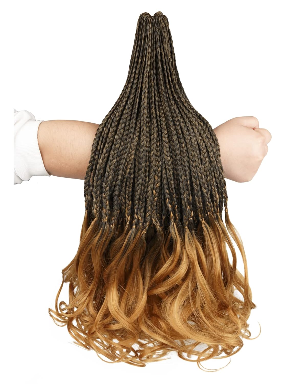 Paquete de 8 trenzas de ganchillo rizadas francesas para mujeres de color, 18 pulgadas, paquete de 8 trenzas de caja diosa, extensiones de cabello