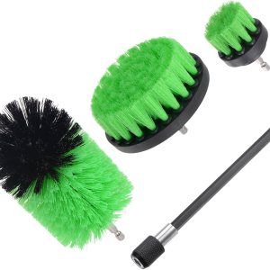 Juego de brochas de taladro (2″3.5″4″) Kit de limpieza multiusos para lechada, piso, bañera, azulejos, con eje de extensión, verde Juego de brochas de taladro (2″3.5″4″) Kit de limpieza multiusos para lechada, piso, bañera, azulejos, con eje de extensión, verde
