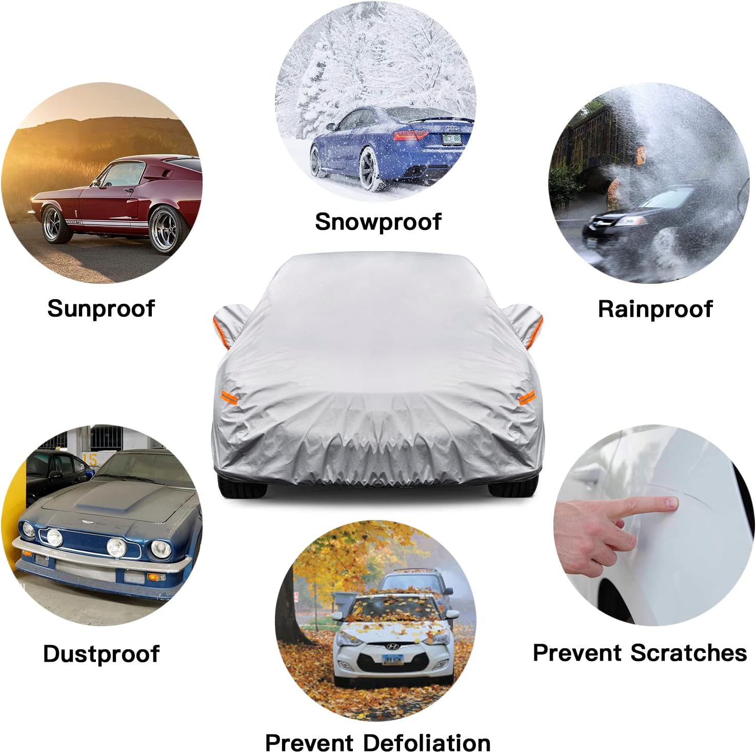 Kayme Funda de automóvil de 6 capas para SUV, ajuste personalizado para Volvo XC40 (2018-2023), impermeable para todo tipo de clima, cubierta