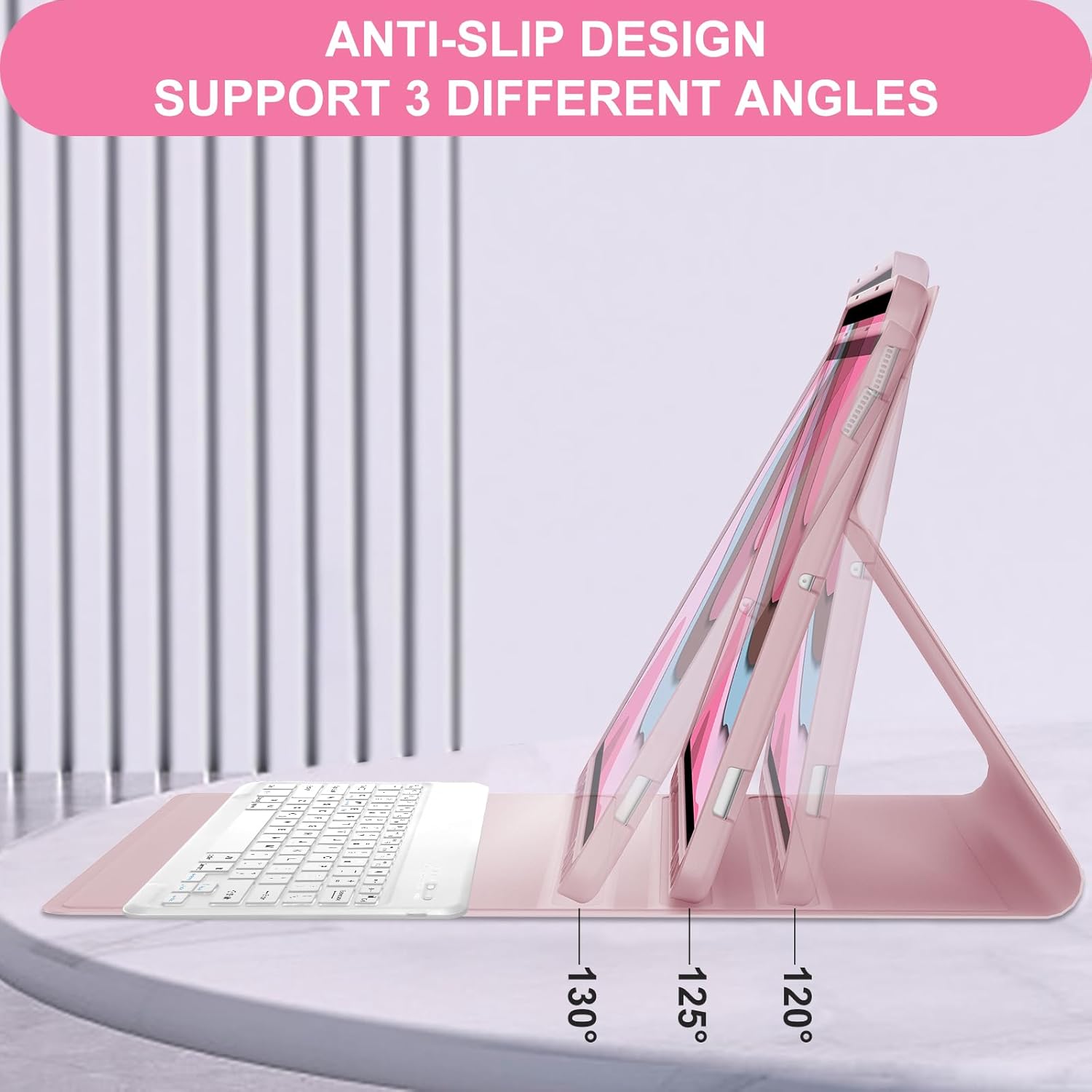 Funda para Samsung Galaxy Tab S7 FE (5G)S8 PlusS7 Plus con teclado, teclado Bluetooth inalámbrico desmontable, funda protectora con soporte, funda