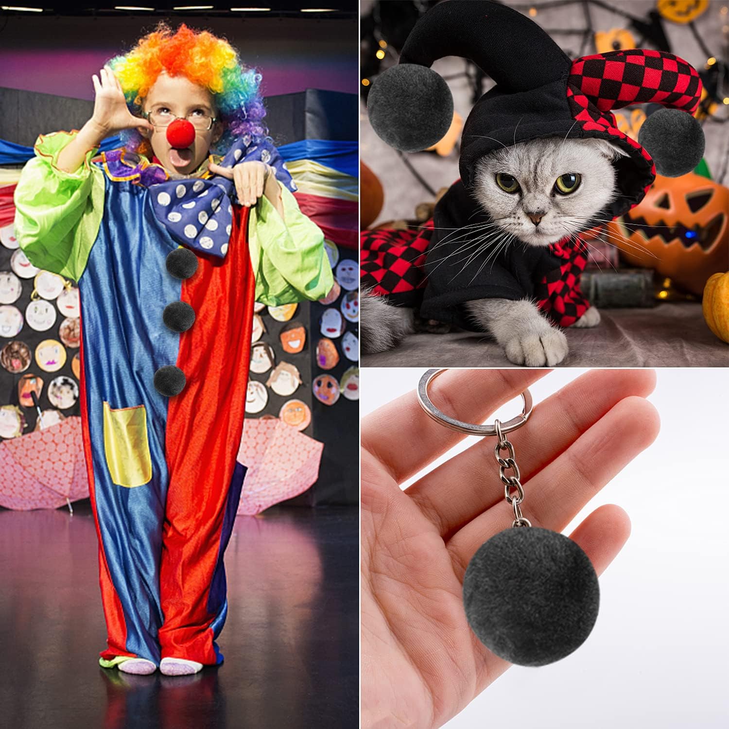 36 bolas de pompón de acrílico para disfraz de Halloween, decoración de pompones grandes para manualidades, bolas de pompones suaves y mullidas para