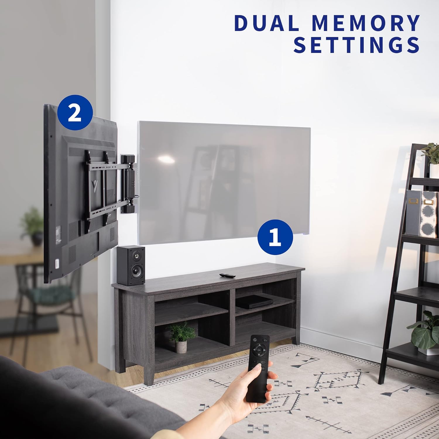VIVO Soporte de pared eléctrico de acero de perfil bajo para pantallas de plasma LCD LED de 32 a 75 pulgadas, soporte de TV oscilante motorizado con