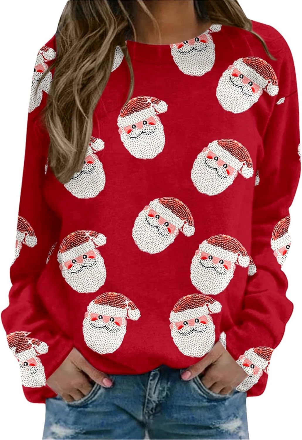 SNKSDGM Camisetas de Navidad para mujer, diseño de muñeco de nieve, raglán, béisbol, casual, manga larga, cuello redondo, camisetas sin botones