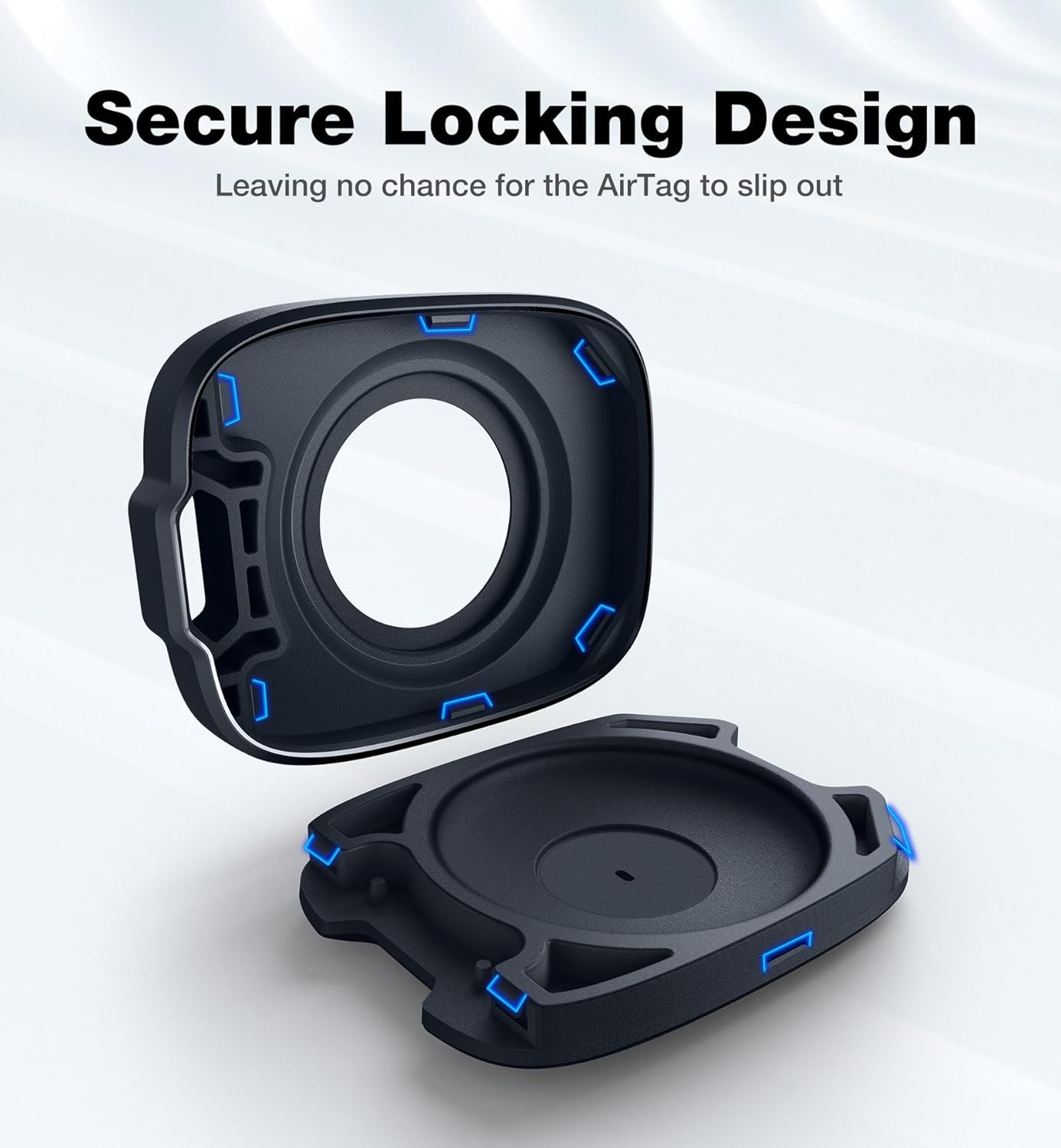 SURITCH Soporte para Apple AirTag, funda AirTag con mosquetón antipérdida, llavero protector de TPU a prueba de golpes para niños, llaves, mascotas,