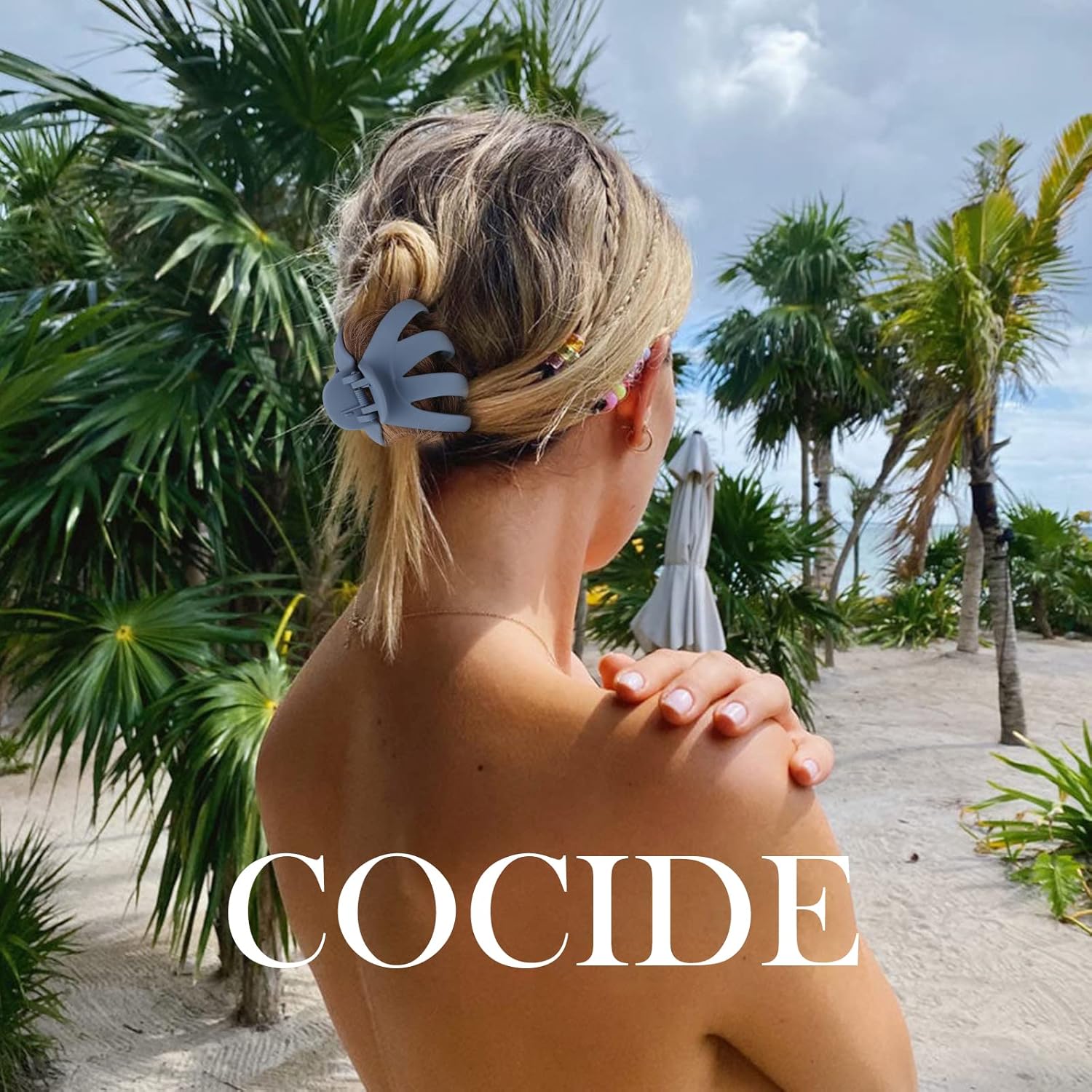 COCIDE 4 pinzas para el cabello para mujer, clip de pulpo grande de acrílico, antideslizante, garra de araña grande para niñas, agarre fuerte, clip