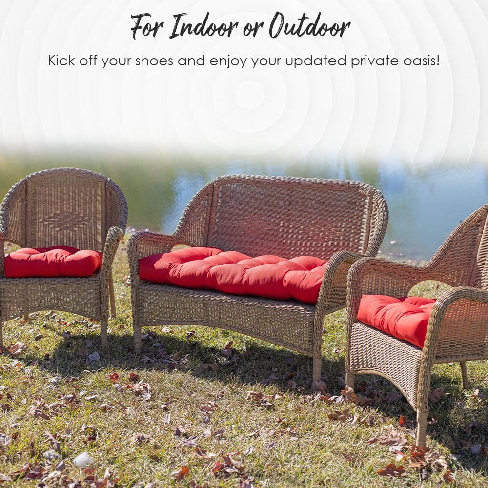 RSH Décor – Juego de 2 cojines de asiento de mimbre grandes (21 x 21 pulgadas)  Sun Dream Coastal Ocean Beach Tropical azul, melocotón, blanco,