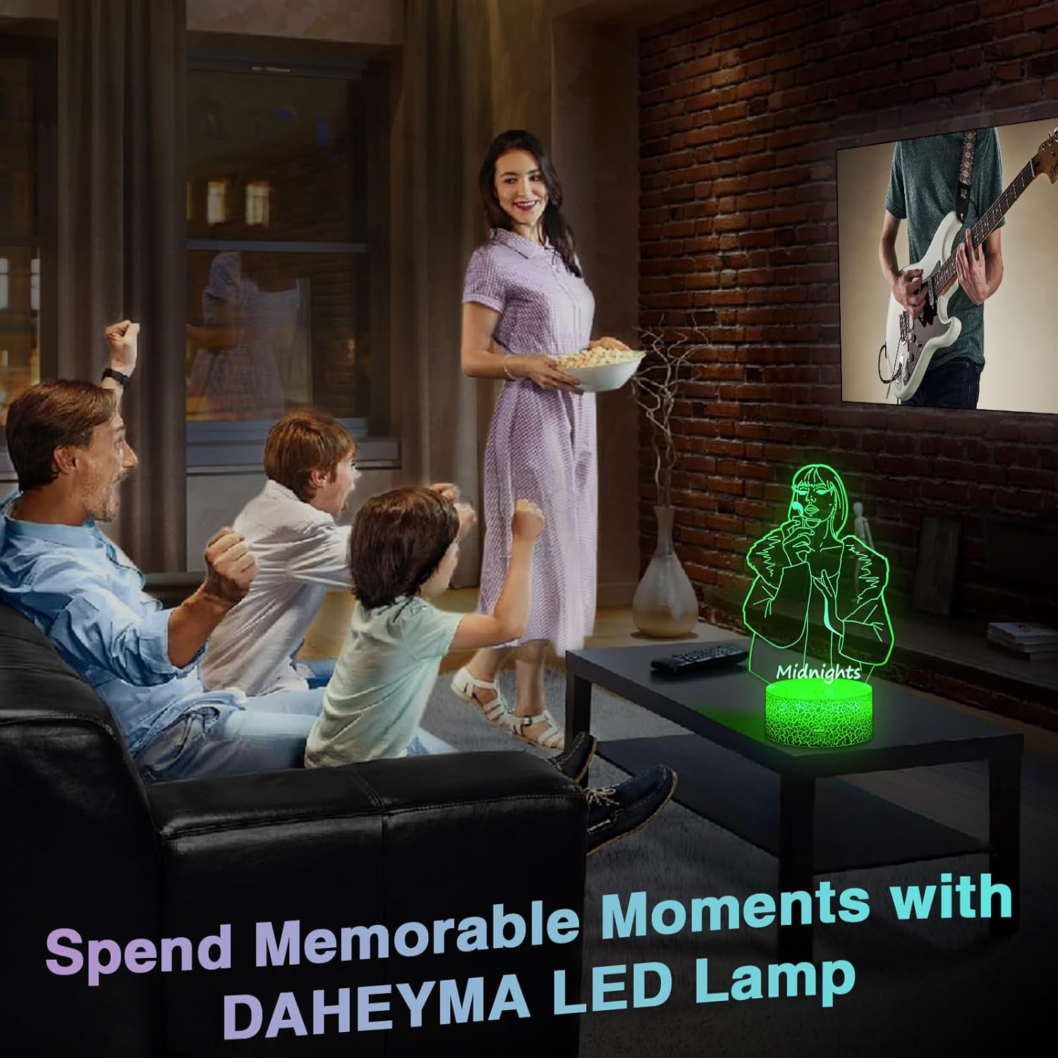 Taylor – Luz nocturna de medianoche, lámpara Taylor 3D ilusión, introspección para fanáticos de la música, regalos de cumpleaños, decoración de