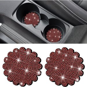 2 posavasos con diamantes de imitación antideslizantes para vehículos, para mujeres, hombres y niñas, universal de 2.75 pulgadas, interior 2 posavasos con diamantes de imitación antideslizantes para vehículos, para mujeres, hombres y niñas, universal de 2.75 pulgadas, interior