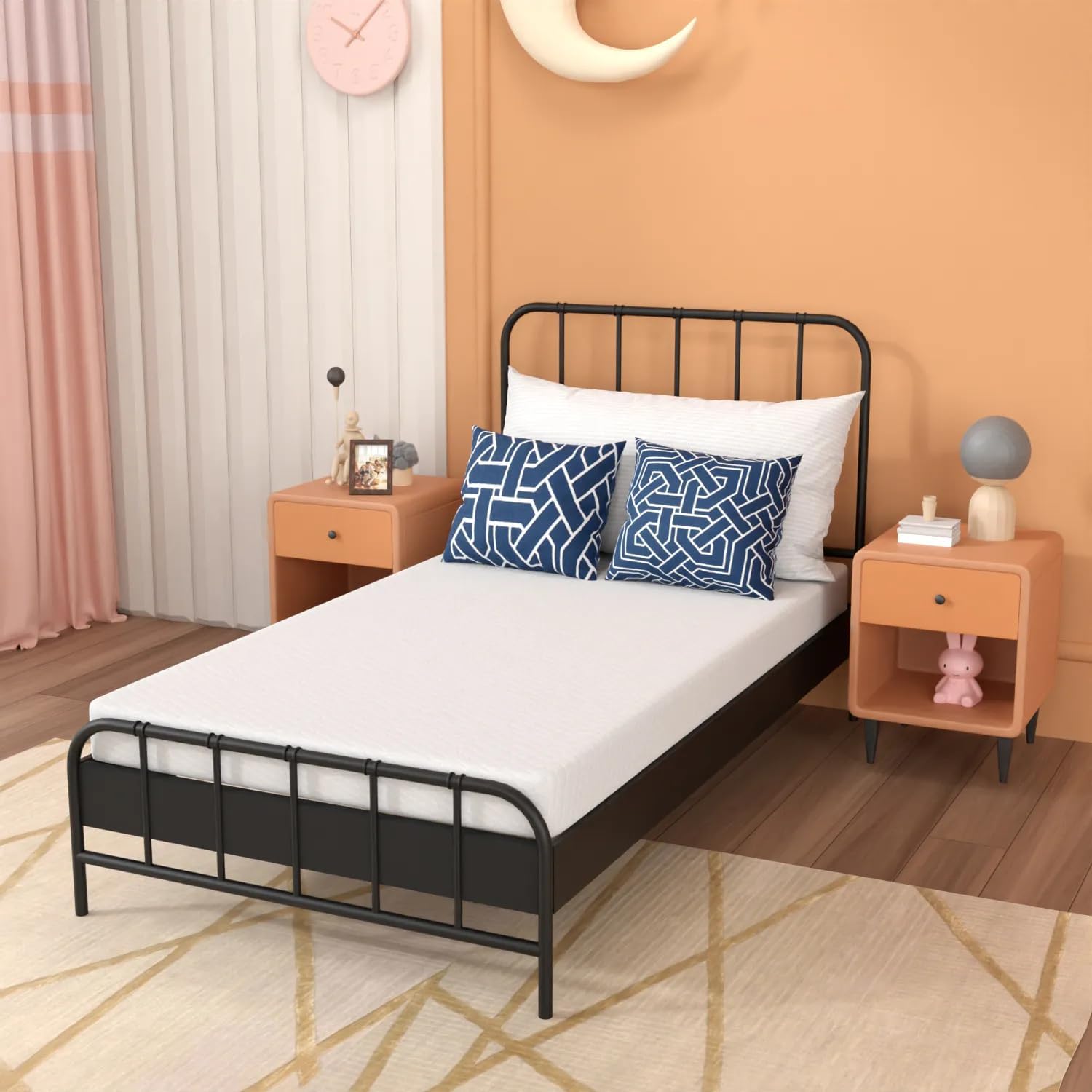 Colchón individual de espuma viscoelástica de 5 pulgadas con certificado CertiPUR-US para sueño fresco y alivio de presión, colchón de cama de