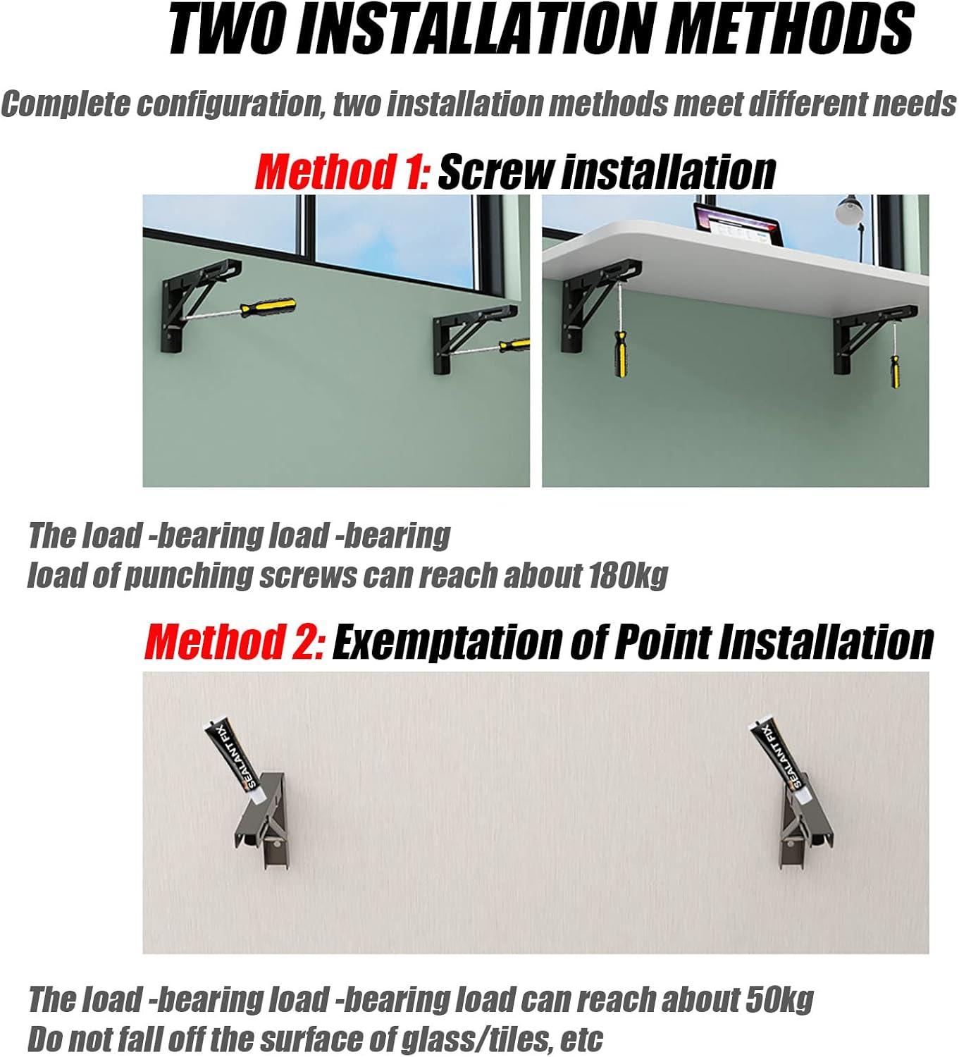OCAZI Mesa plegable montada en la pared, mesa de hojas colgantes para espacios pequeños, mesa de pared plegable para cuarto de