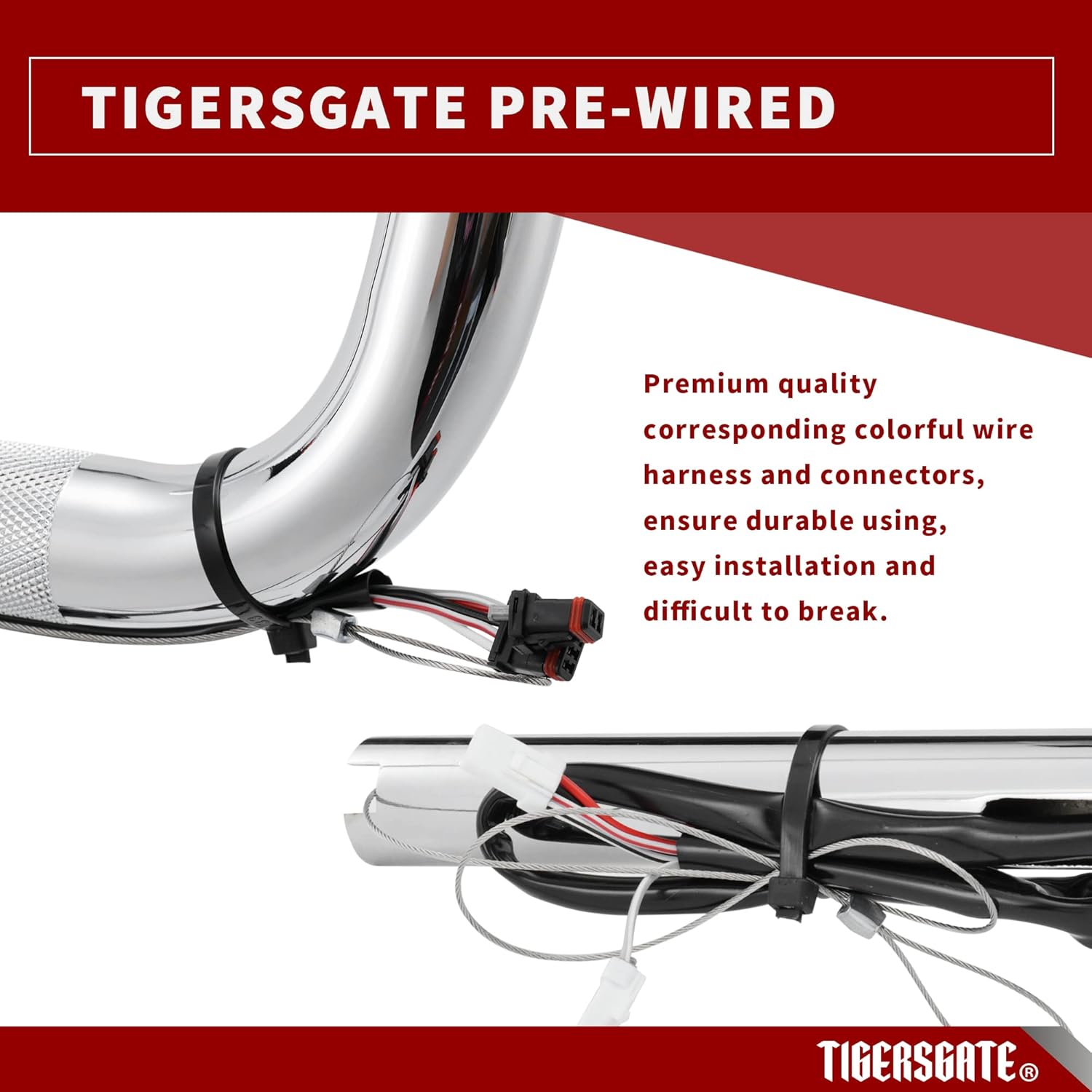 TIGERSGATE Manillares especiales precableados de 12 pulgadas Rise Road King de 1 14 pulgadas para Harley Road King Special FLHRXS 2017 y