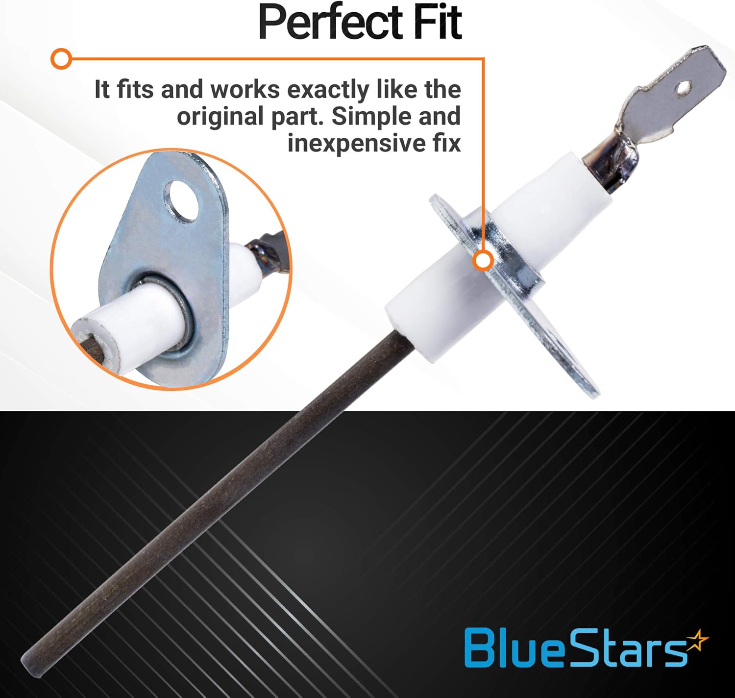 BlueStars Actualizado Pieza de repuesto para sensor de llama ultra duradero 0130F00010, ajuste exacto para hornos Goodman Amana, reemplaza a
