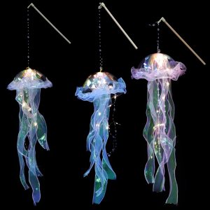 OSALADI 3 linternas de papel de medusas, lámpara de medusas coloridas, linterna colgante, lámpara flotante, decoración de fiesta de sirena, luz OSALADI 3 linternas de papel de medusas, lámpara de medusas coloridas, linterna colgante, lámpara flotante, decoración de fiesta de sirena, luz