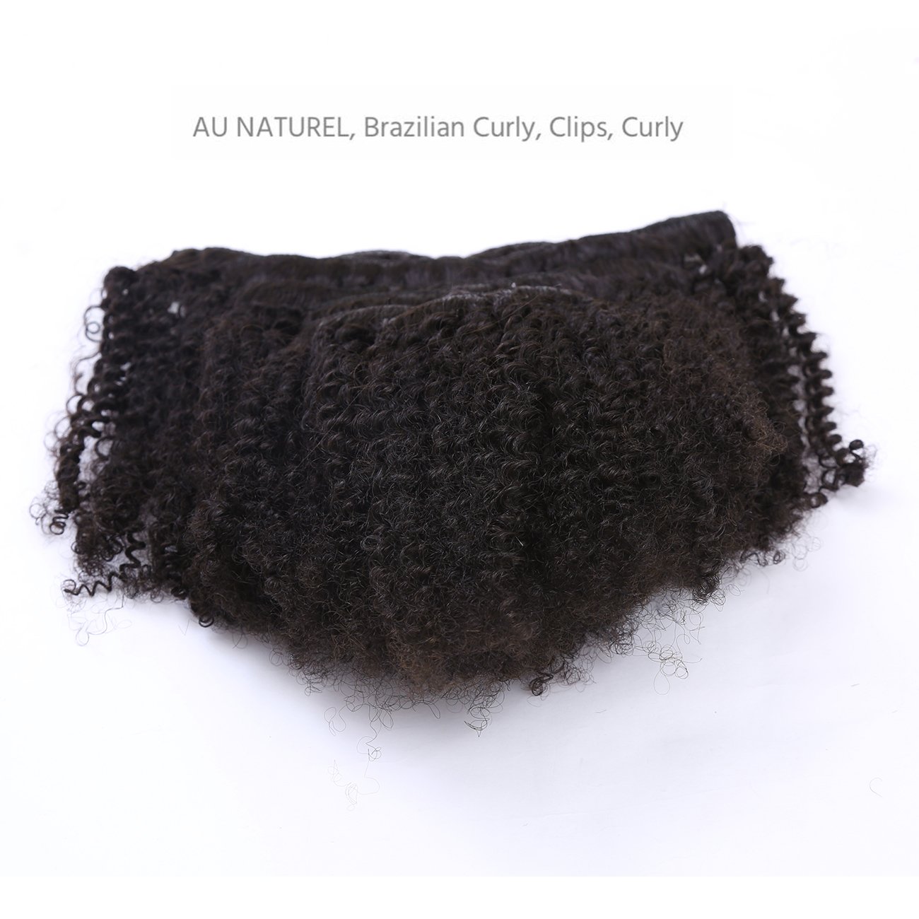 Anrosa Extensiones de cabello rizado tipo afro 3C 4A con clip, extensiones de cabello humano para mujeres negras, color natural Remy real 1B, negro