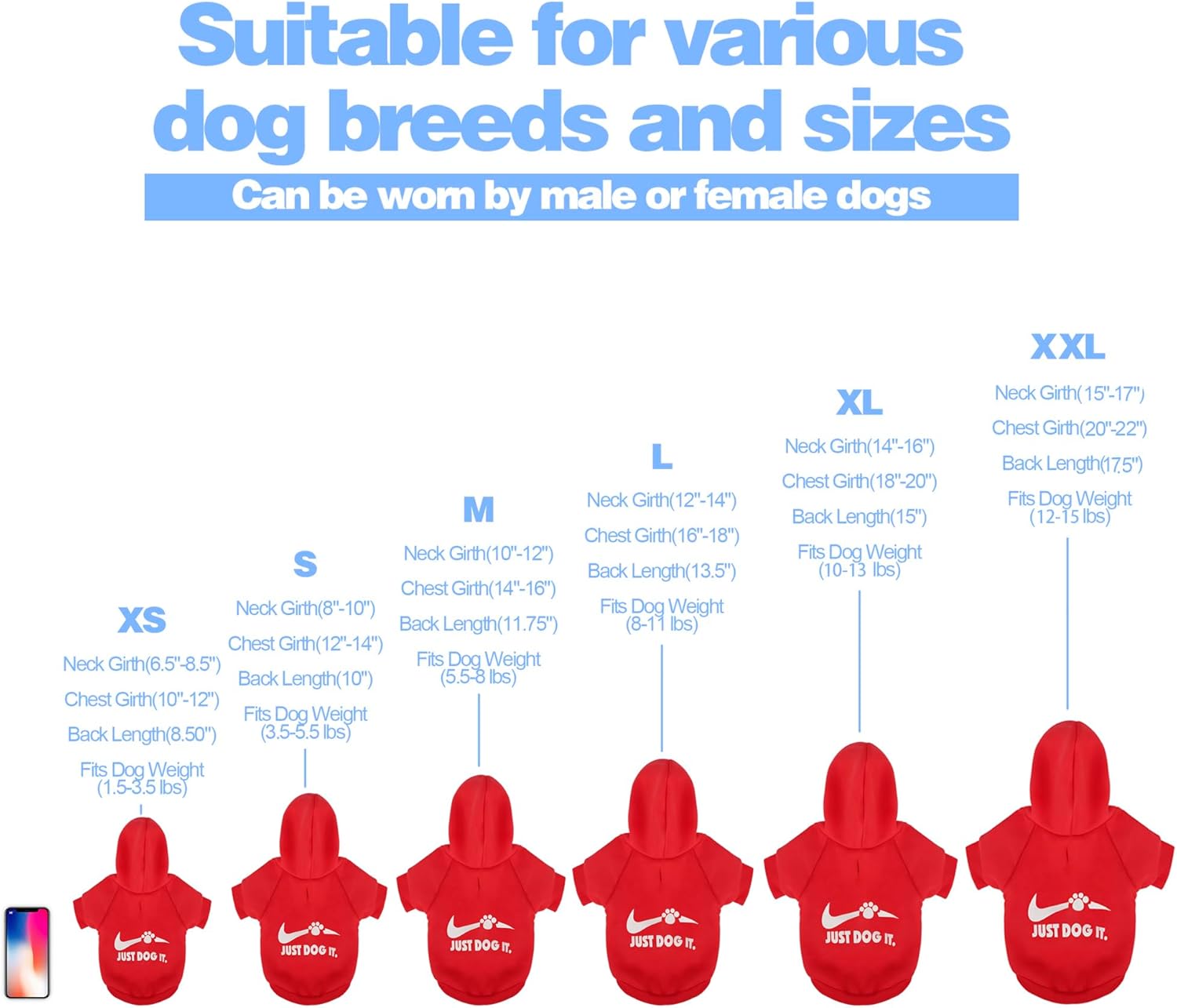 Pawfectly Coordinated sudadera con capucha para perro a juego con una sudadera estampada “Just Dog It”, ropa para mascotas y abrigo todo en uno,