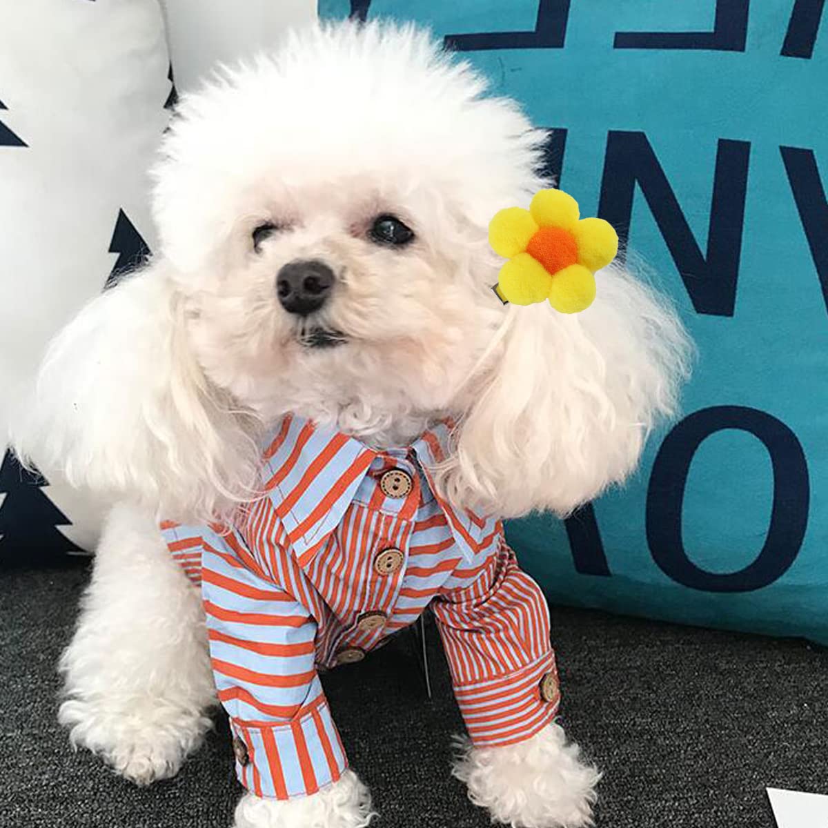 50 pinzas para el pelo de perro y gato, lindos clips florales para el pelo de perro, lazos de flores para perros, horquillas para el pelo de las
