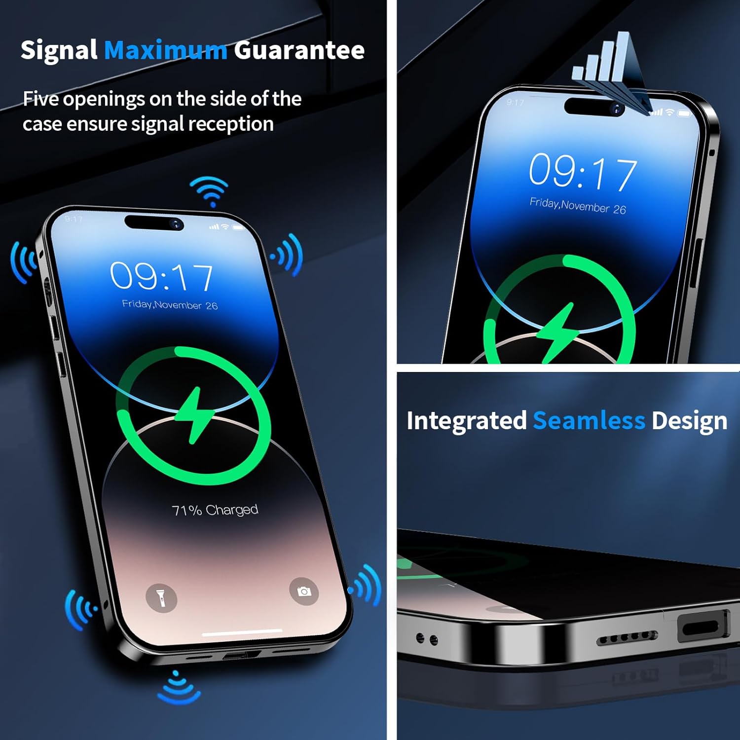 Funda magnética de privacidad para iPhone 13 Pro con anillo de metal CD y bloqueo desplegable automático compatible con MagSafe protección de lente
