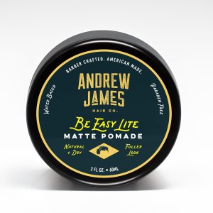 ANDREW JAMES Pomada mate de 2.75 onzas  BE EASY LITE  Pomada de aspecto mate natural  Pomada de fijación media  Sin sulfatos  Proporciona un aspecto ANDREW JAMES Pomada mate de 2.75 onzas  BE EASY LITE  Pomada de aspecto mate natural  Pomada de fijación media  Sin sulfatos  Proporciona un aspecto
