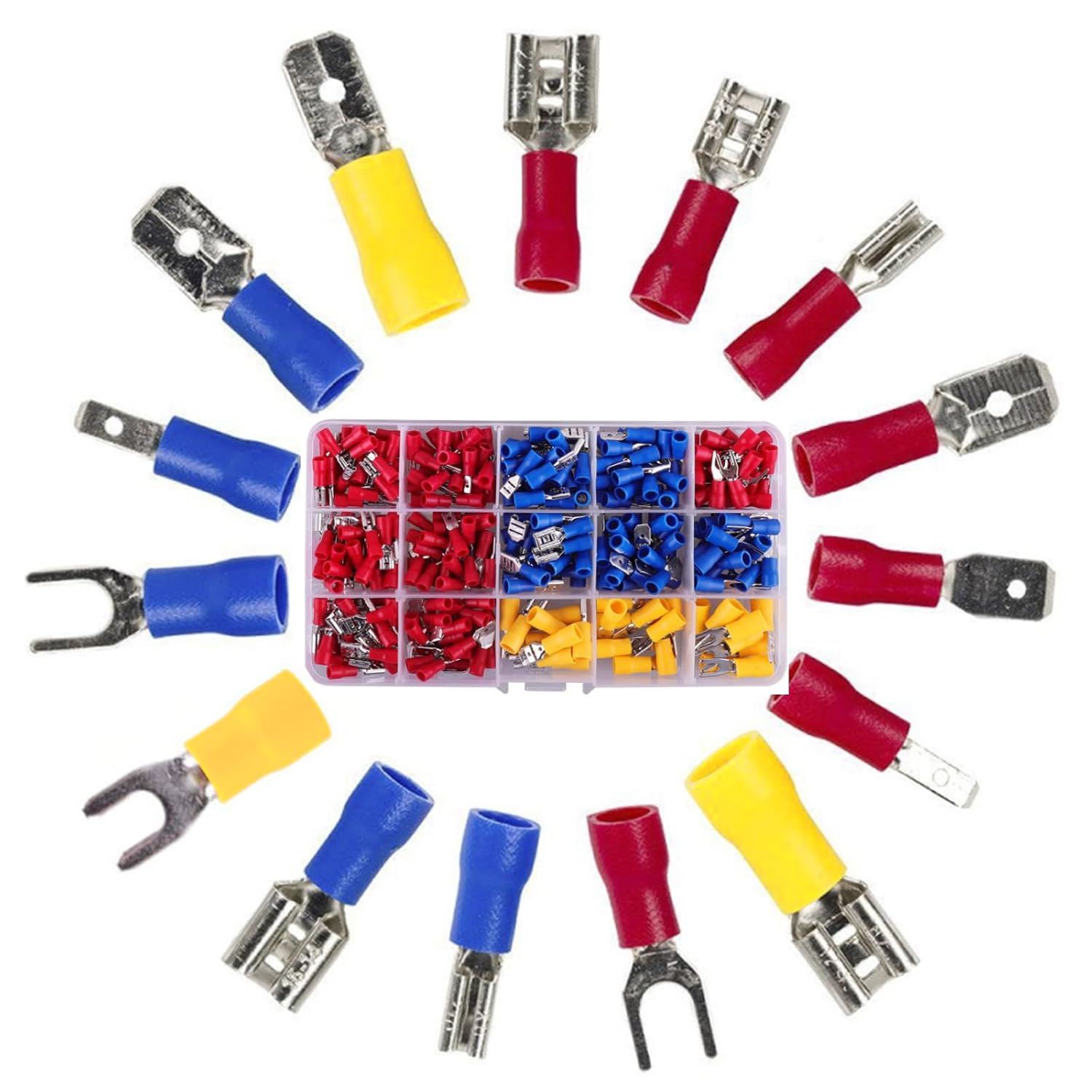 Conectores eléctricos 330 conectores de cable aislados, conectores de terminal de espada machohembra, kit de conector a tope para desconexión rápida