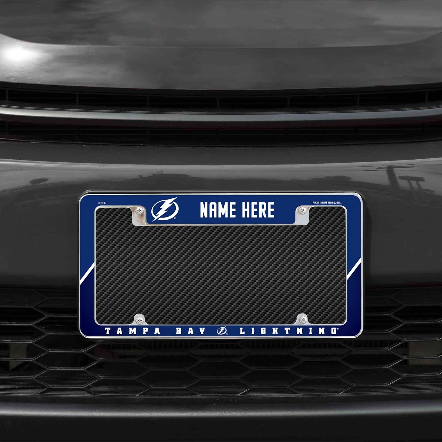 Rico Industries NHL Hockey Tampa Bay Lightning – Marco para placa de automóvil cromado, de 12 x 6 pulgadas, para automóvil, camión, SUV