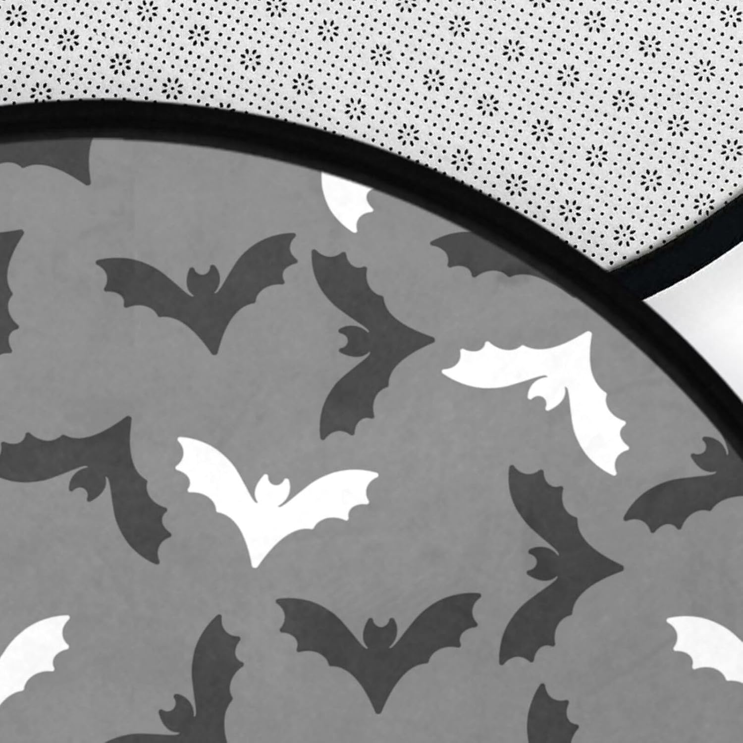 Alfombra redonda con patrón de murciélagos de 3 pies, lavable para dormitorio, sala de estar, tapete circular de Halloween, tapete antideslizante