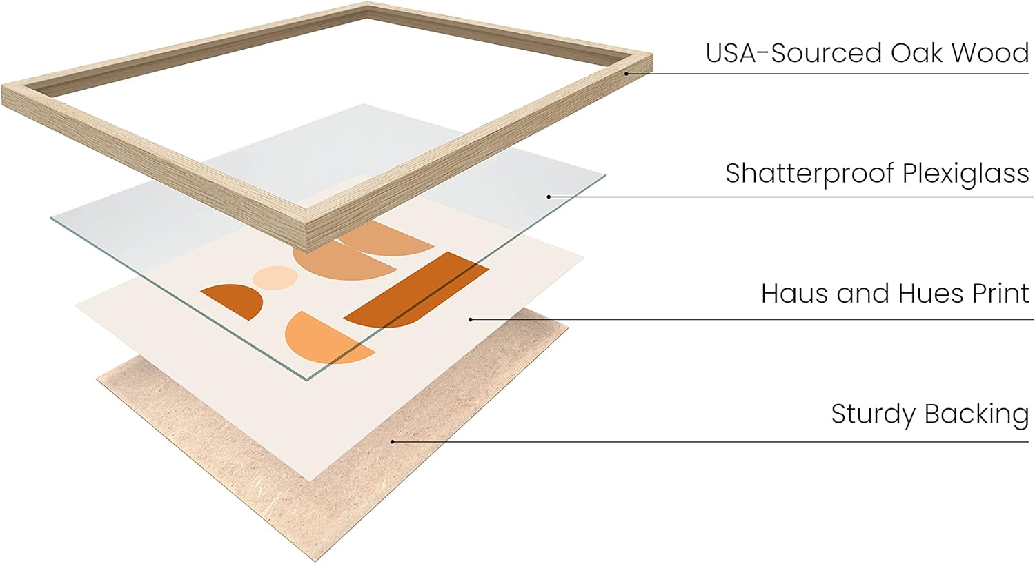 HAUS AND HUES Arte de pared enmarcado bohemio, juego de 3 arte moderno de mediados de siglo, decoración de pared de terracota, arte de pared naranja