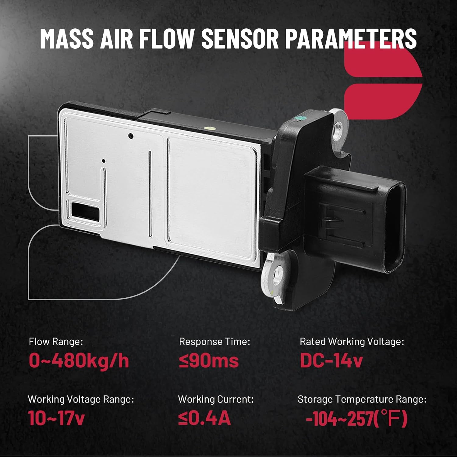 BDFHYK Mass Air Flow Sensor Meter MAF 245-1108 AF10140 3L3Z12B579BA Replacement for E150 EscapeExplorerMKTMKSMKXB2300B3000Grand MarquisMilanSable
