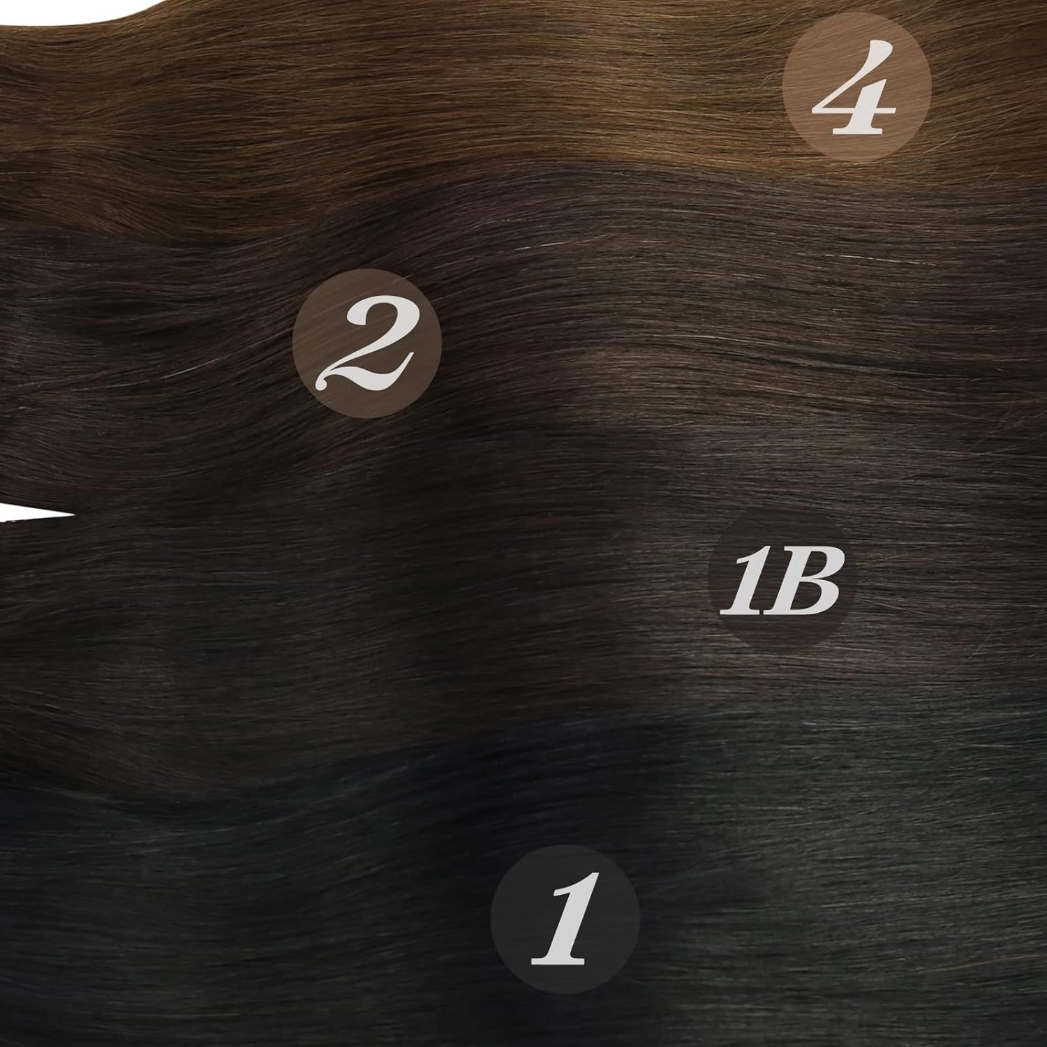 Sunny Hair – Extensiones de clip de cabello humano lacio para un aspecto natural, se mezclan muy bien con tu cabello, color negro – 18pulgadas,