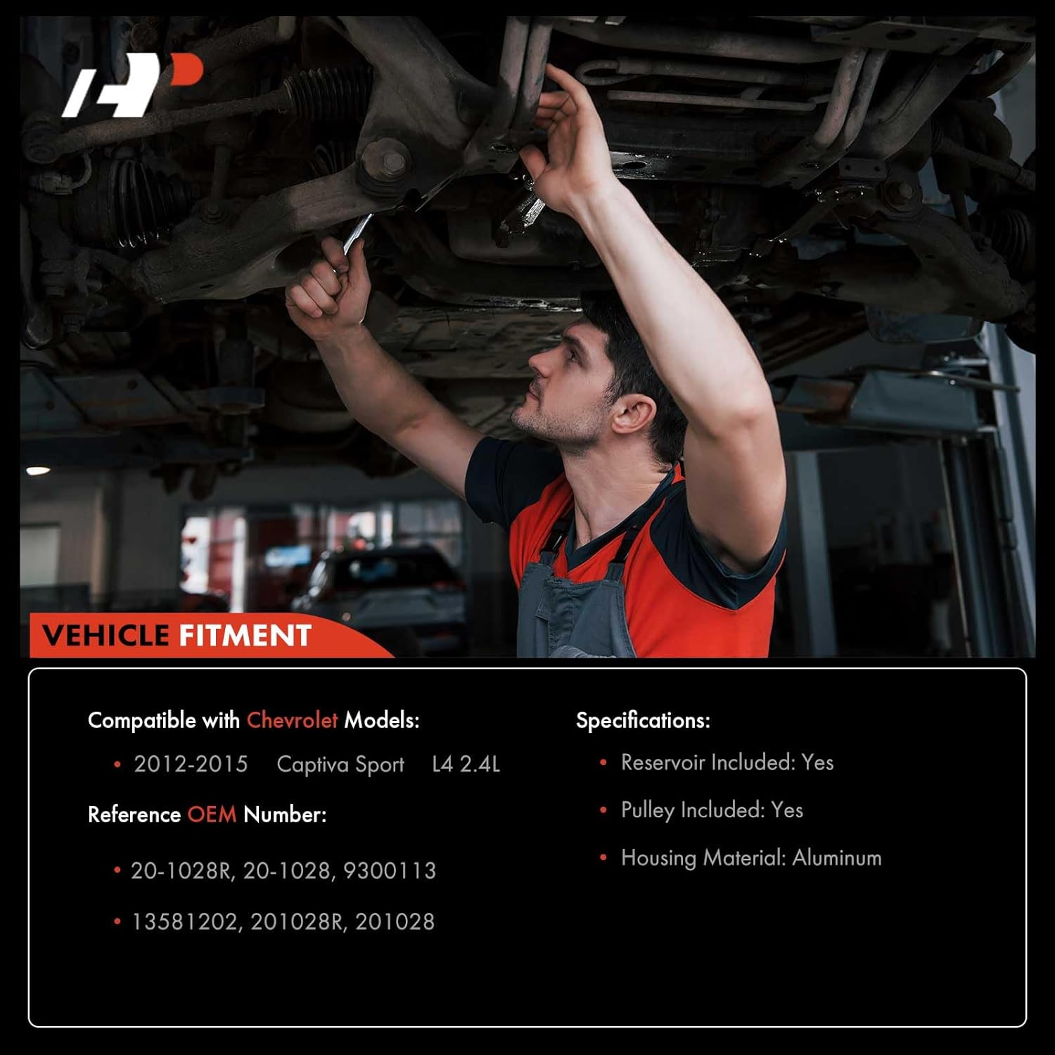 A-Premium Bomba de dirección asistida, con polea y depósito, compatible con Chevrolet Captiva Sport 2012 2013 2014 2015, L4 2.4L, repuesto #